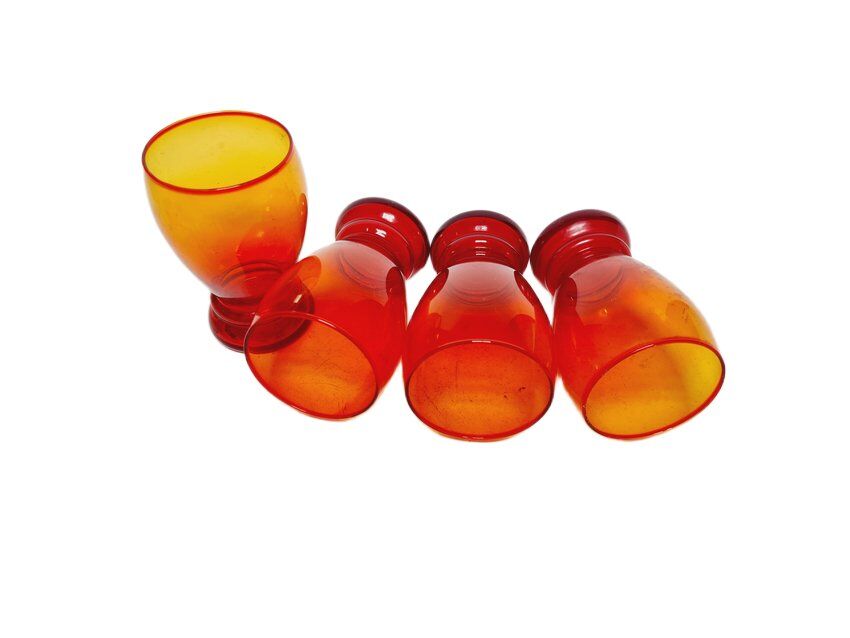 Ensemble de jus postmoderne de Barbara Glassworks, Pologne, années 1970, ensemble de 4.