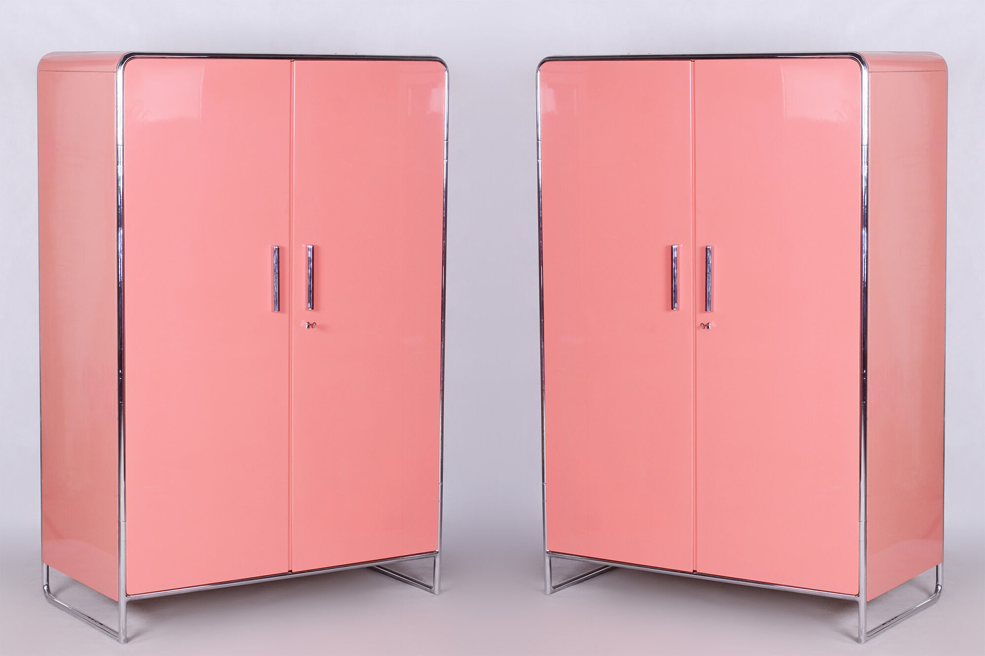 Restored Bauhaus Pair of Wardrobes, H. J. Hagemann, Thonet, Germany, 1930s