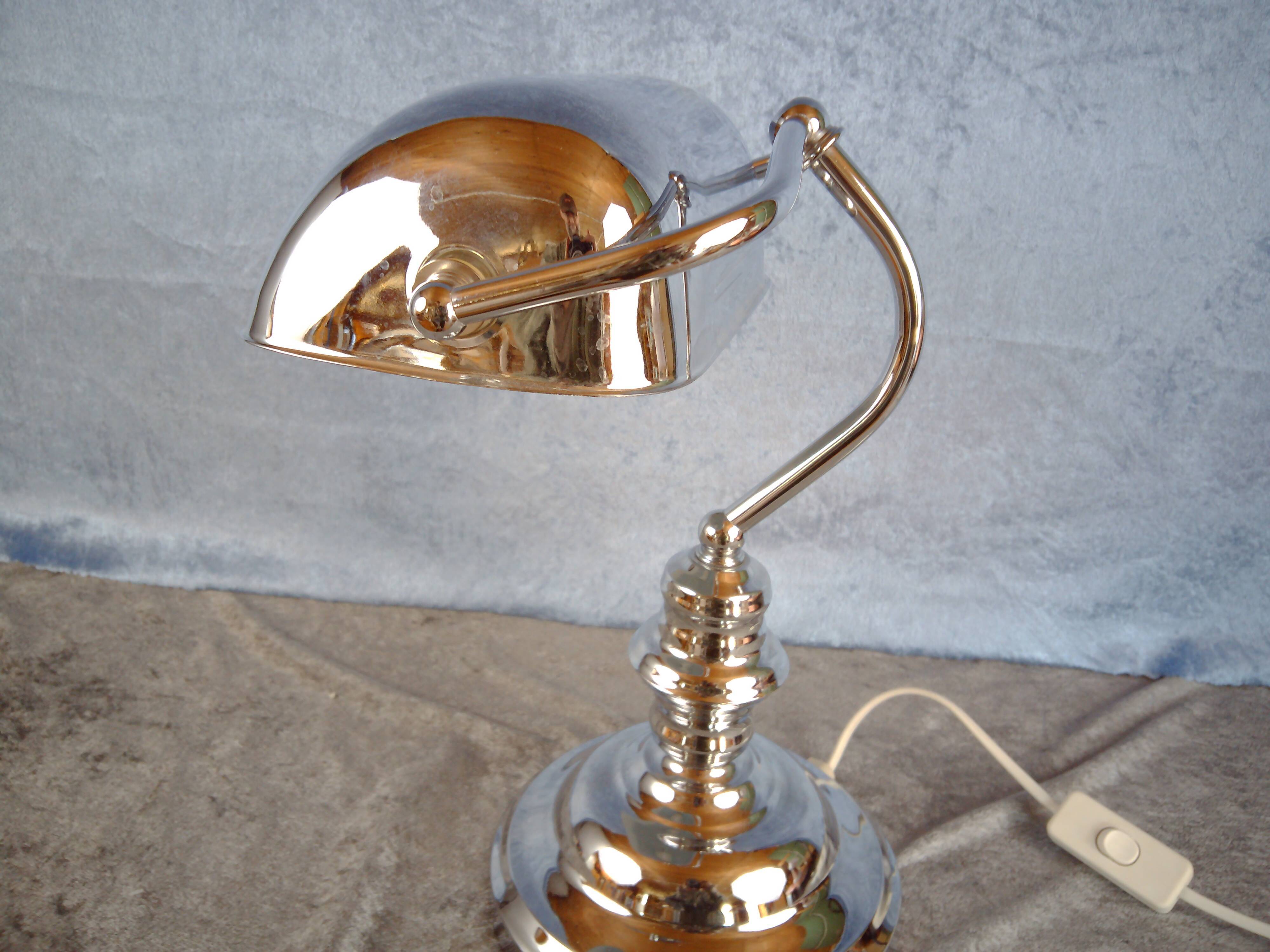 Bankers desklamp in chrome, IKEA, 1980's