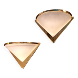 Pair of gilded art deco wall lights