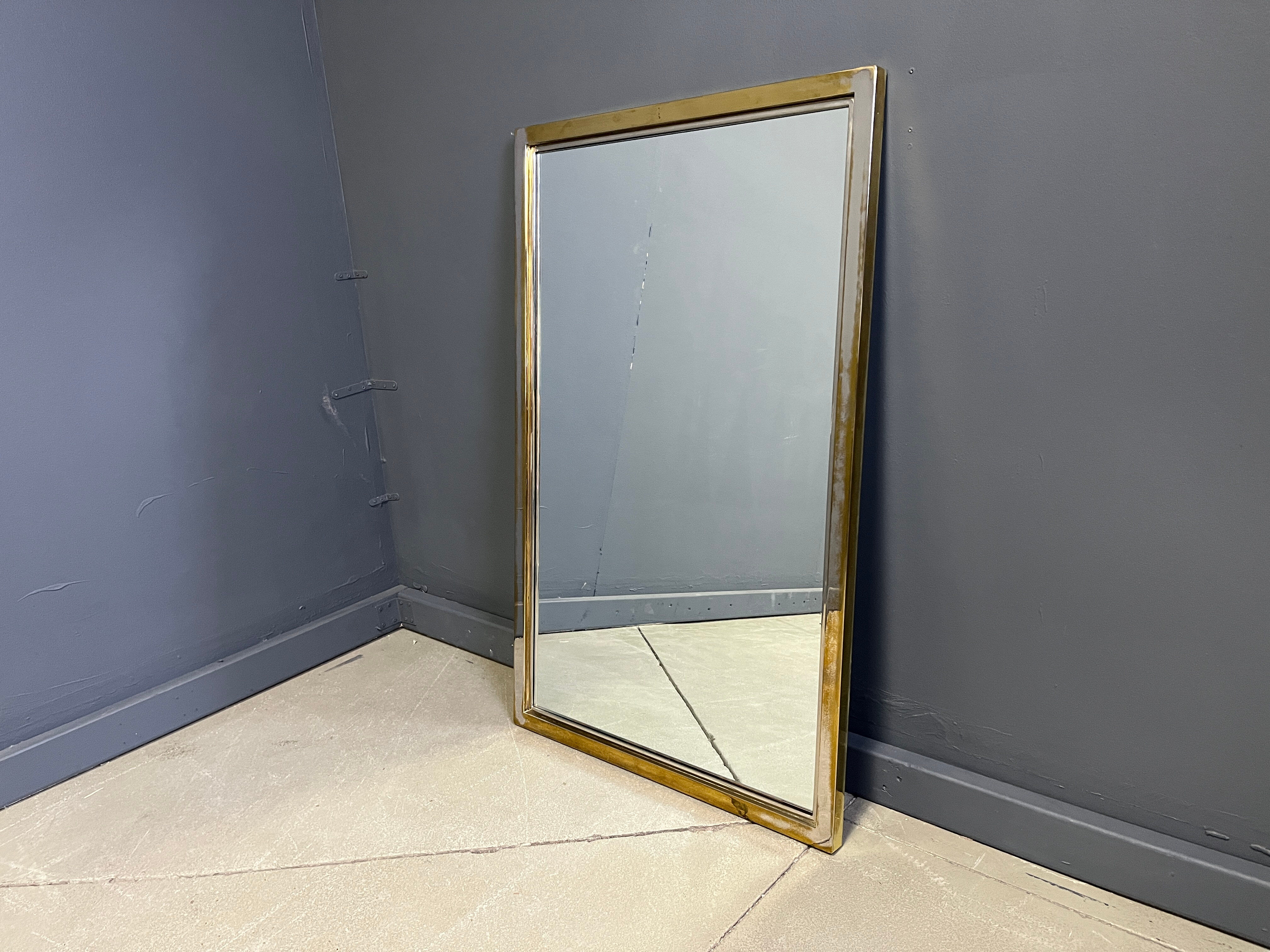 Vintage brass mirror by Belgochrom, 1970s
