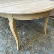 Louis XV oval extendable dining table stripped in solid oak 260cm 1970