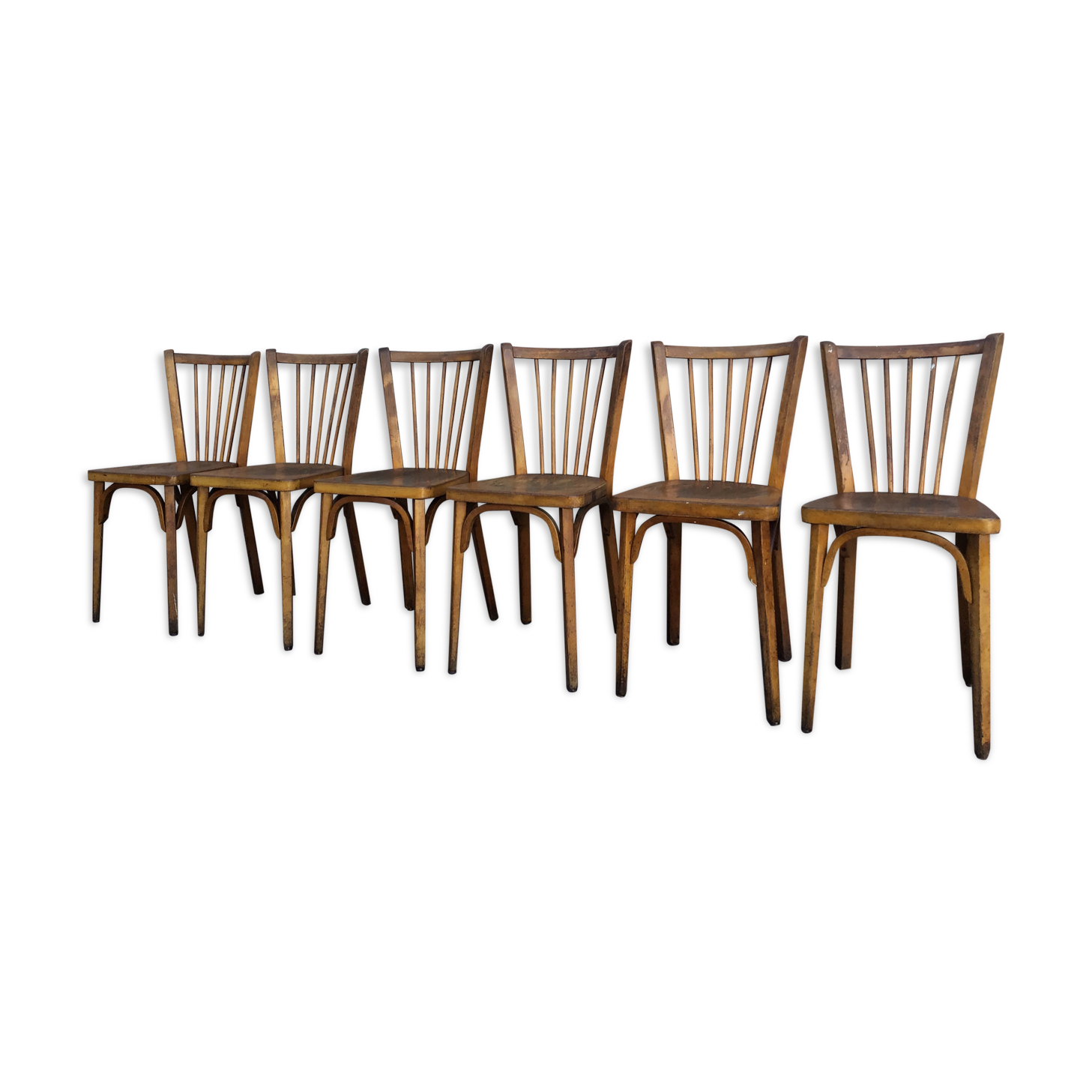 6 vintage baumann bistro chairs