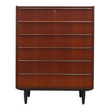 Teak chest of drawers, Danish design, 1970s, manufactured in Denmark