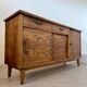 Old oak sideboard from the 1950s, vintage reconstruction period