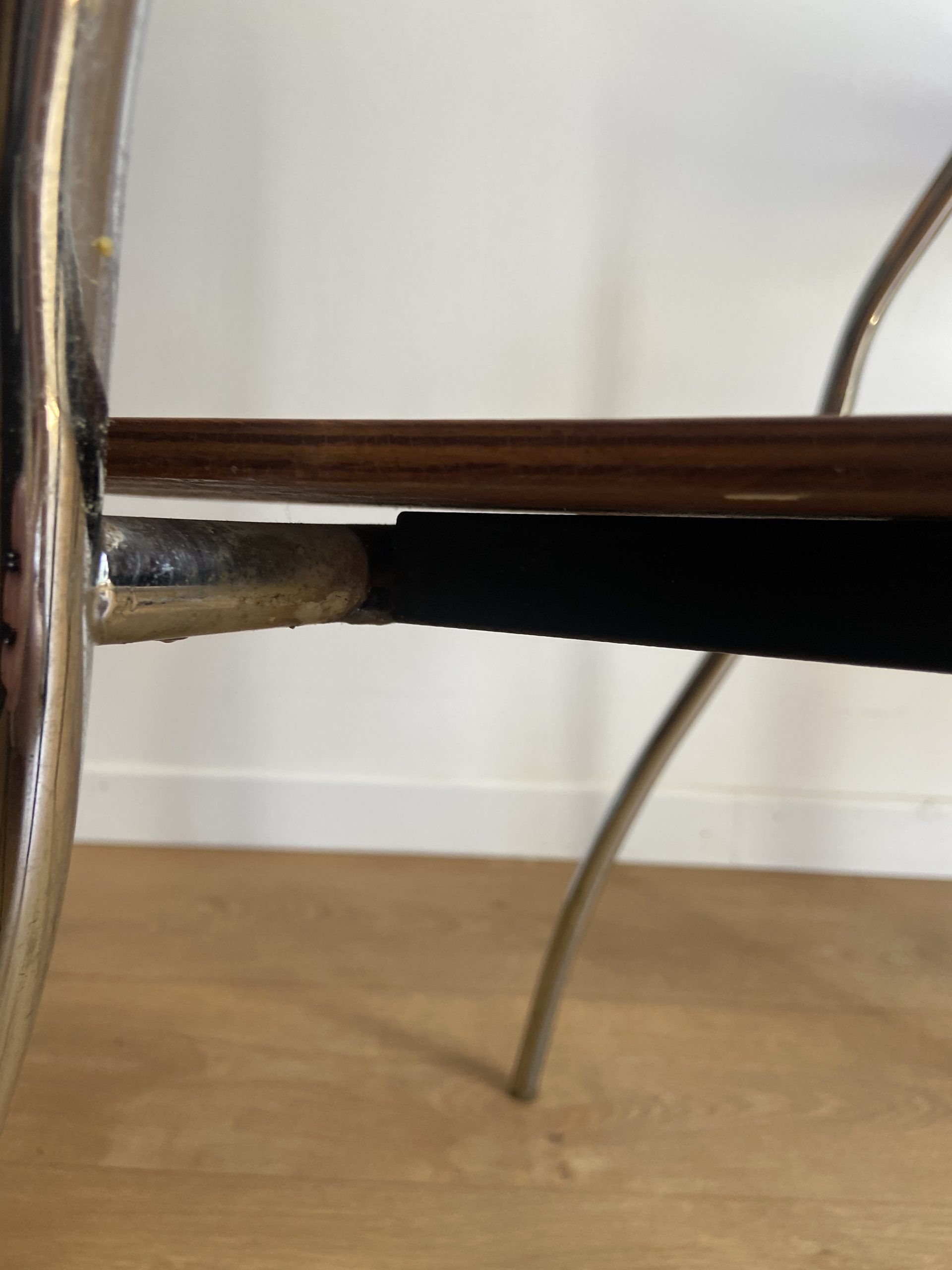 Pair of chairs design in wood and metal model "rio" by Pascal Mourgue