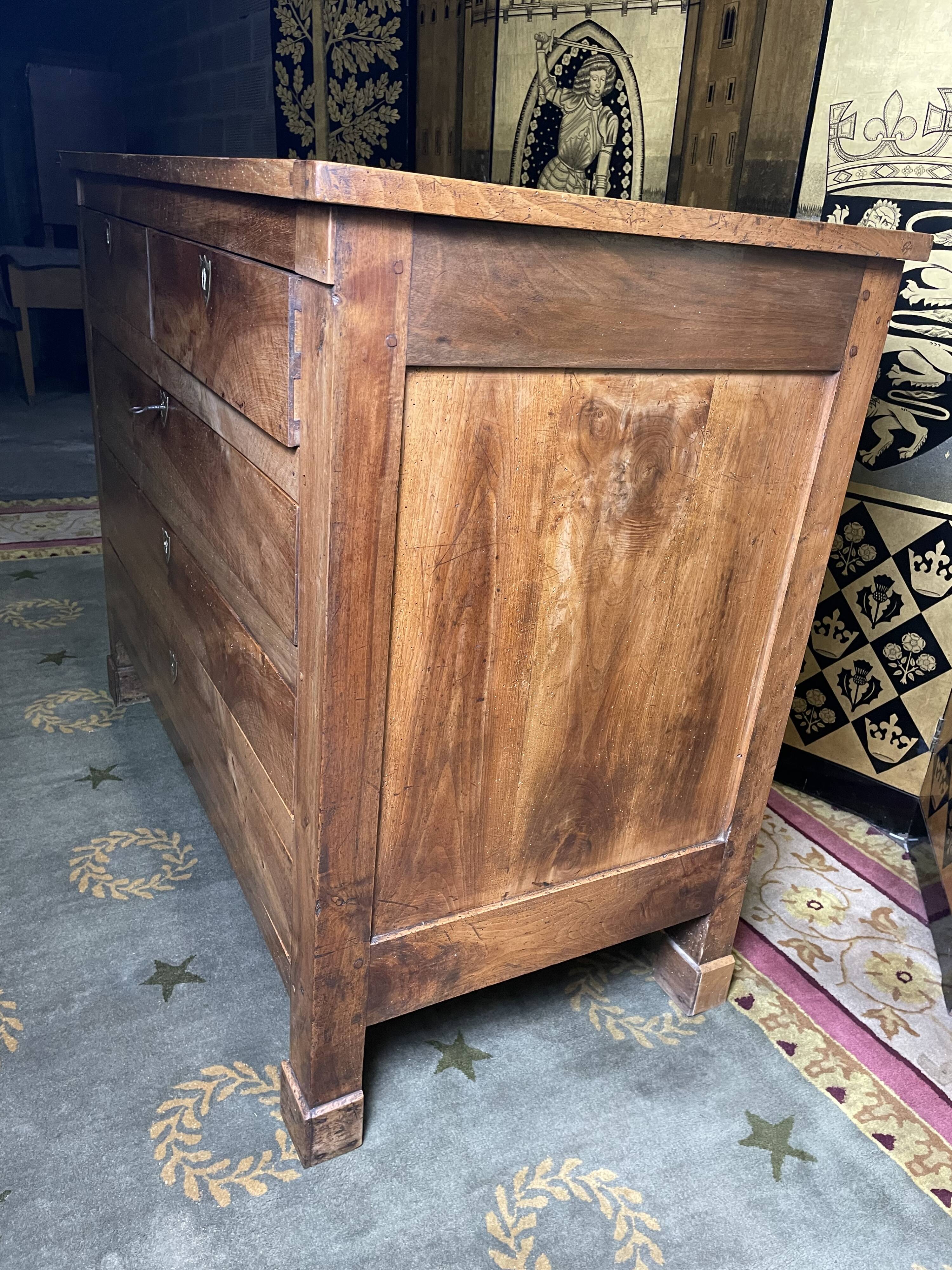 Empire walnut chest of drawers
