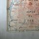Vintage school map 1950 double-sided "The Alps / The Pyrenees"