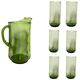Drinks service (carafe and 6 glasses, Italy) from the 60s/70s