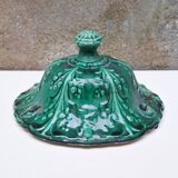 Hanging planter in green earthenware