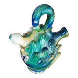 Antique glazed terracotta jug from Seminara Calabria, signed Ditto