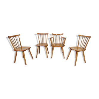 4 chaises vintage Scandinave Hiller années 60