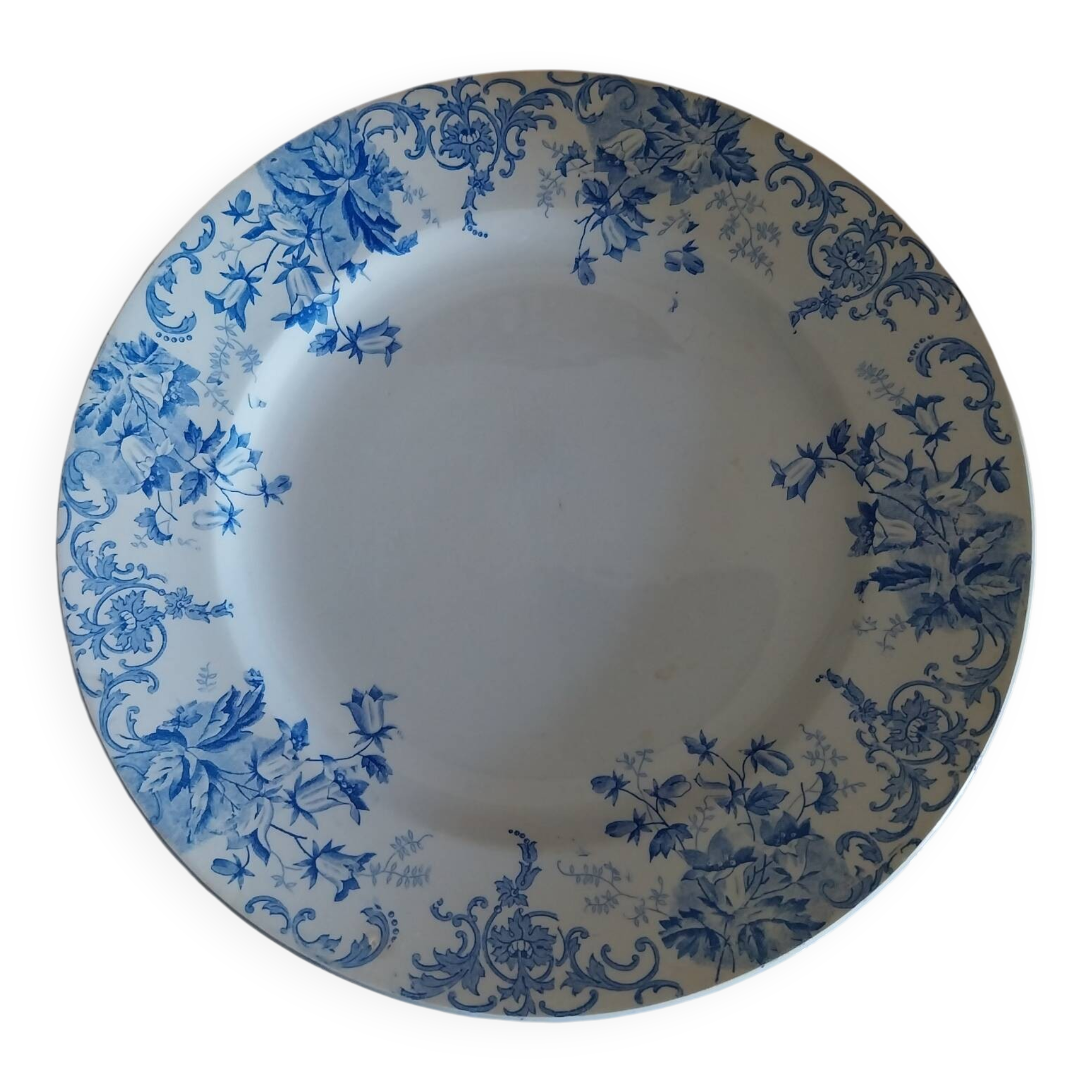 Large iron earth dish Campanules Saint Amand Hamage