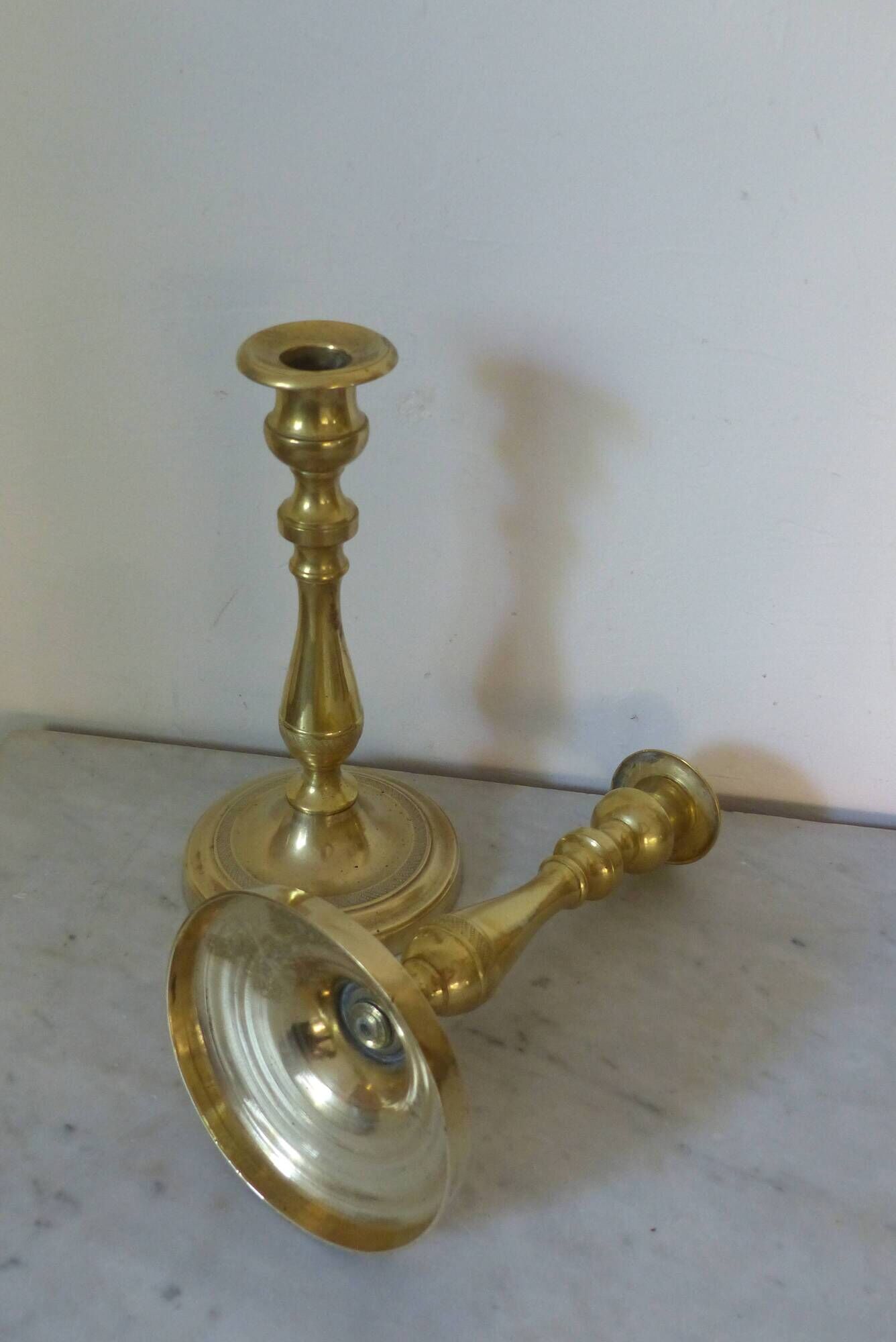 Pair of brass candlesticks early 20th century