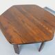 Vintage brutalist hexagonal dining table made of oak from the 1950s.