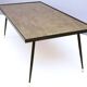 Rectangular Golden Brass and Black Varnished Metal Coffee Table by G.Urs