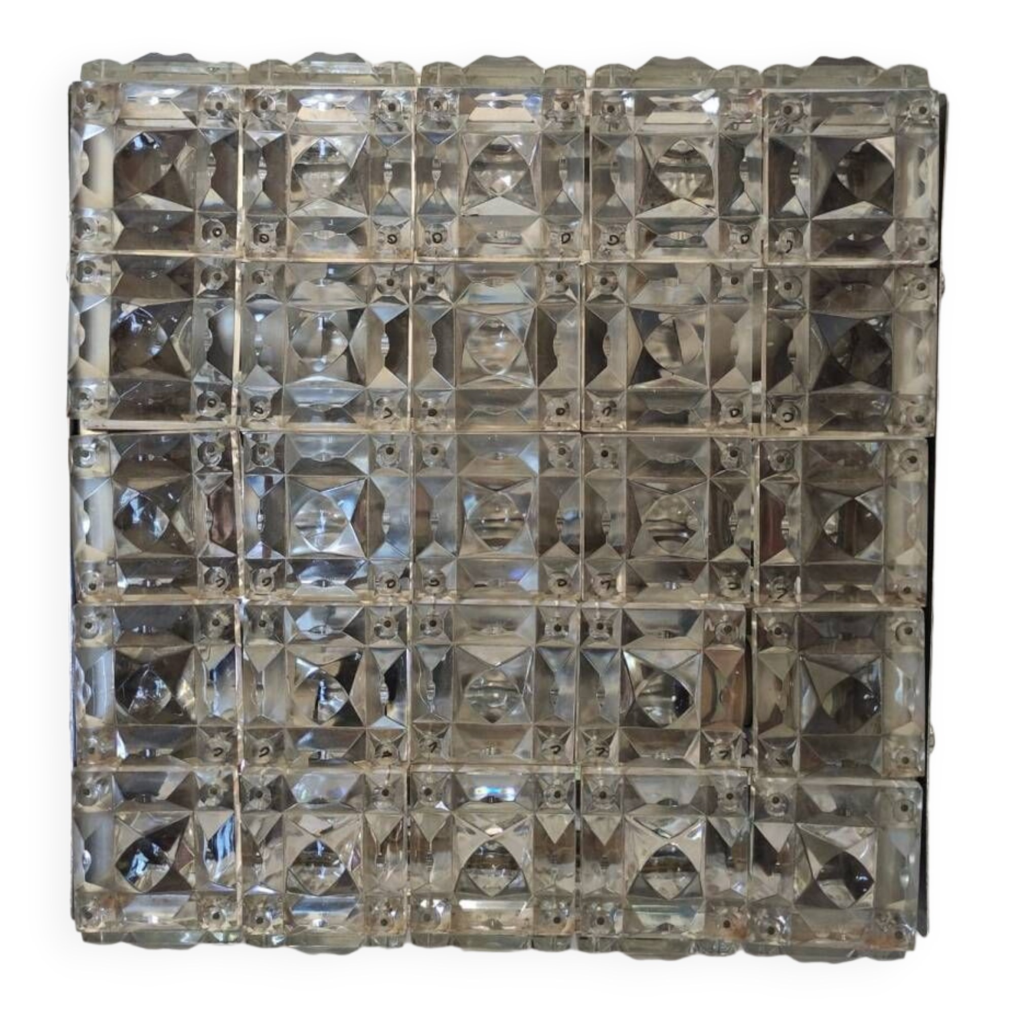 Mid century modernist rare kinkeldy square flush mount light