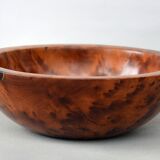 Mid Century Turned Oak Burl Bowl  Centerpiece Bowl
