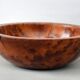 Mid Century Turned Oak Burl Bowl  Centerpiece Bowl