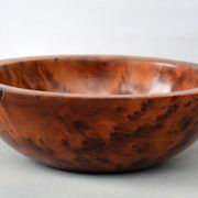 Mid Century Turned Oak Burl Bowl  Centerpiece Bowl