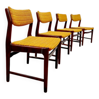 Chaises de salle à manger danoises vintage 'Orange elegance'