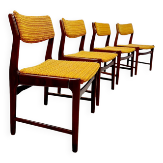 Vintage Danish dining chairs 'Orange elegance'