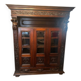 Large Renaissance Style Library Solid Oak 19th Century