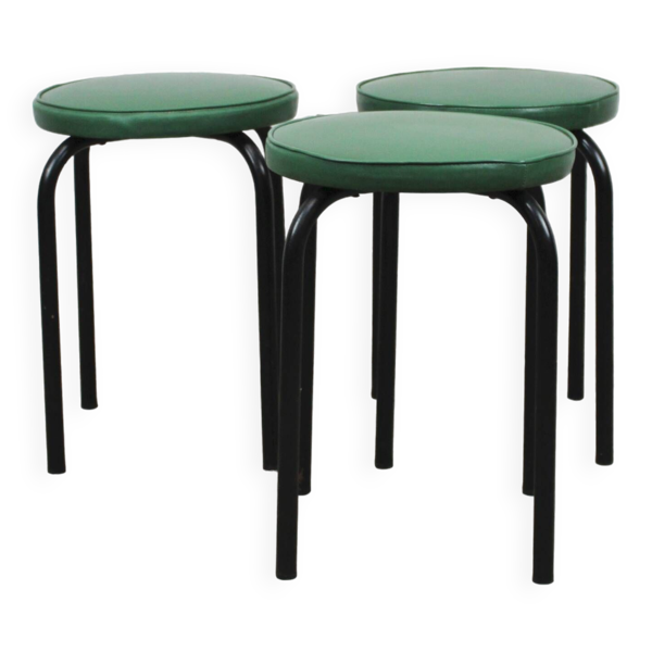 Set de 3 tabourets TR3 attribués à Pierre Guariche pour Meurop 1960s