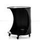 Black Side Table on Wheels