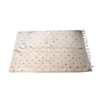 Berber carpet Blessed Ouarain with multicolored and white polka dots in wool