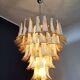 Lustre vintage années 70 italien, 75 pétales en verre de murano caramel