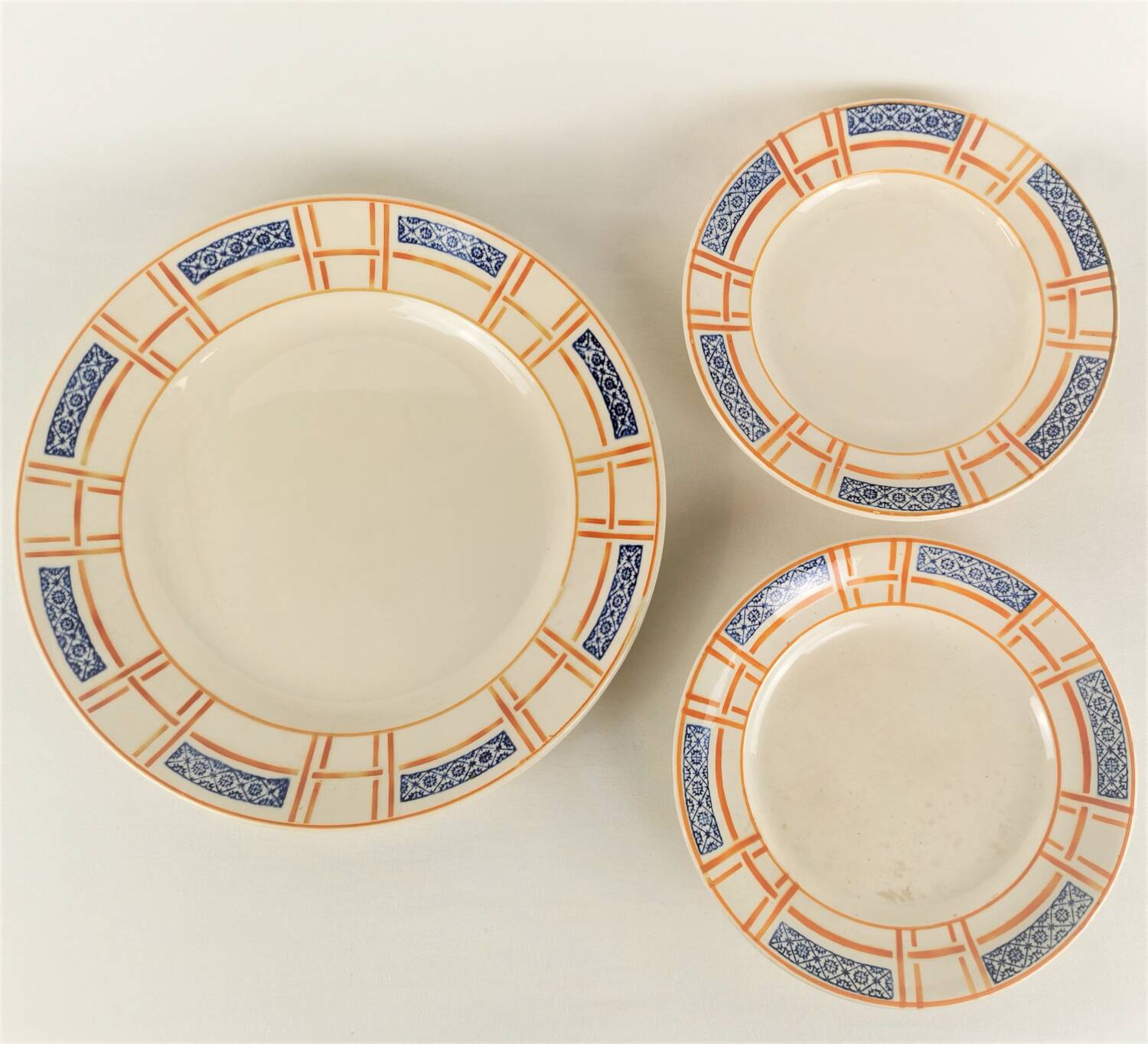 3 plats de service Longwy Carmen jaune