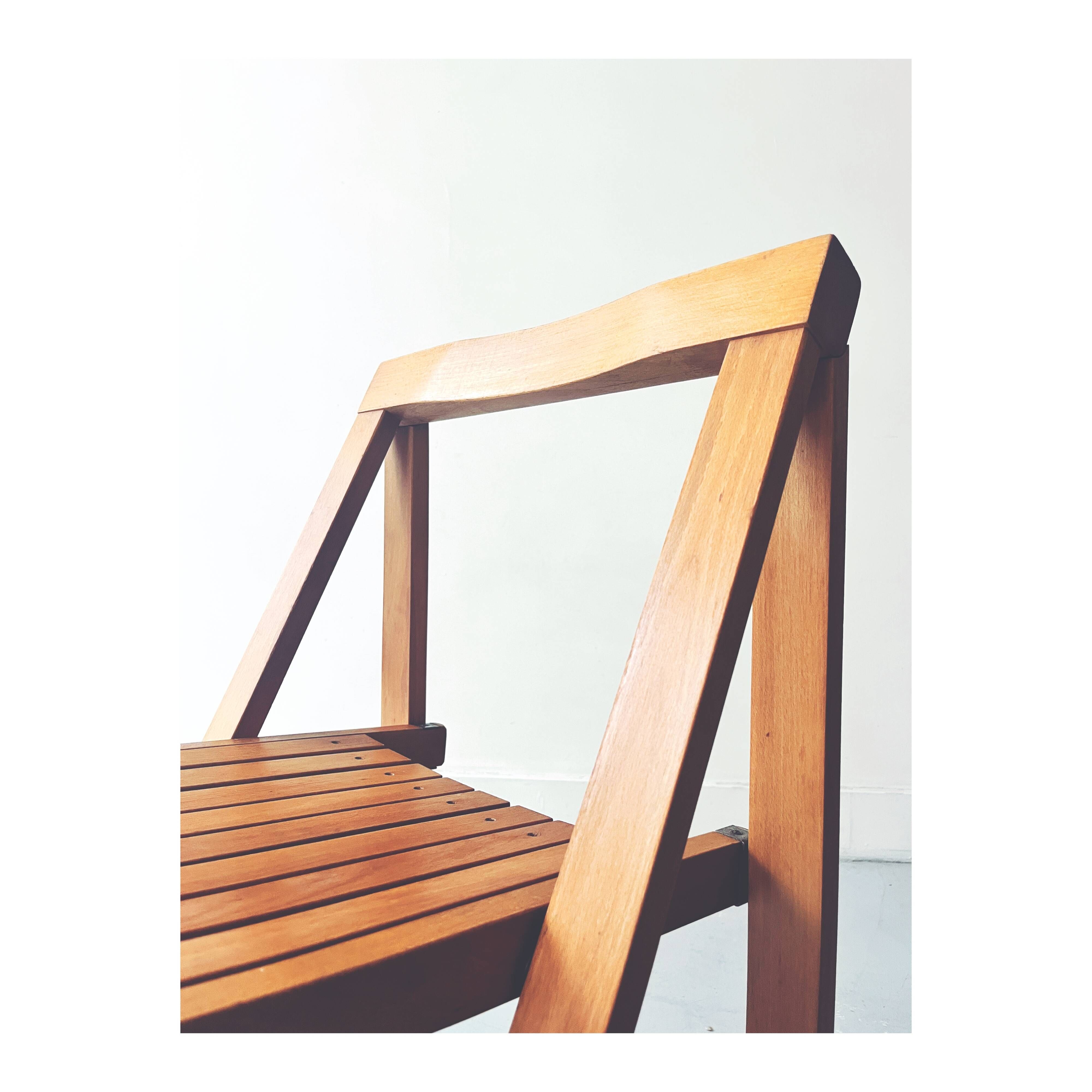 set of 4 italian wooden folding chairs by Aldo Jacober, design 1960 - 1970