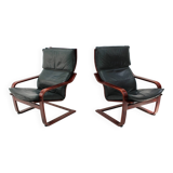 Set of Two Leather Armchairs by IKEA, Sweden, 1980's