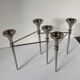 Articulated candlestick for 5 candles in chromed steel from the 1970s