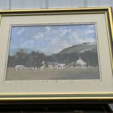 Beautiful Gouache English Cricket Scene Roy Perry 78 x 59