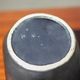 Vallauris modernist cubic vase enamelled black with orange interior, vintage vase, collection, decoration