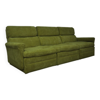 Green Corduroy Modular Sofa, 1970s, Set of 3