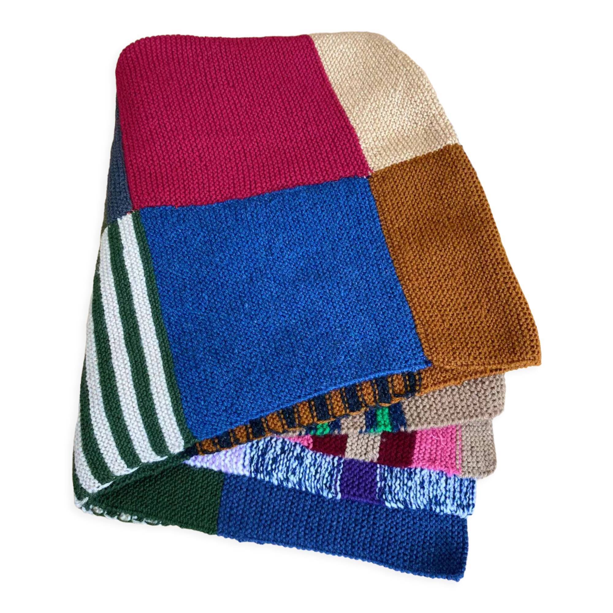 Wool patchwork plaid