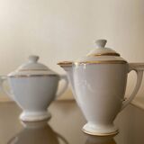 Sugar bowl and milk jug in Pallas Limoge porcelain