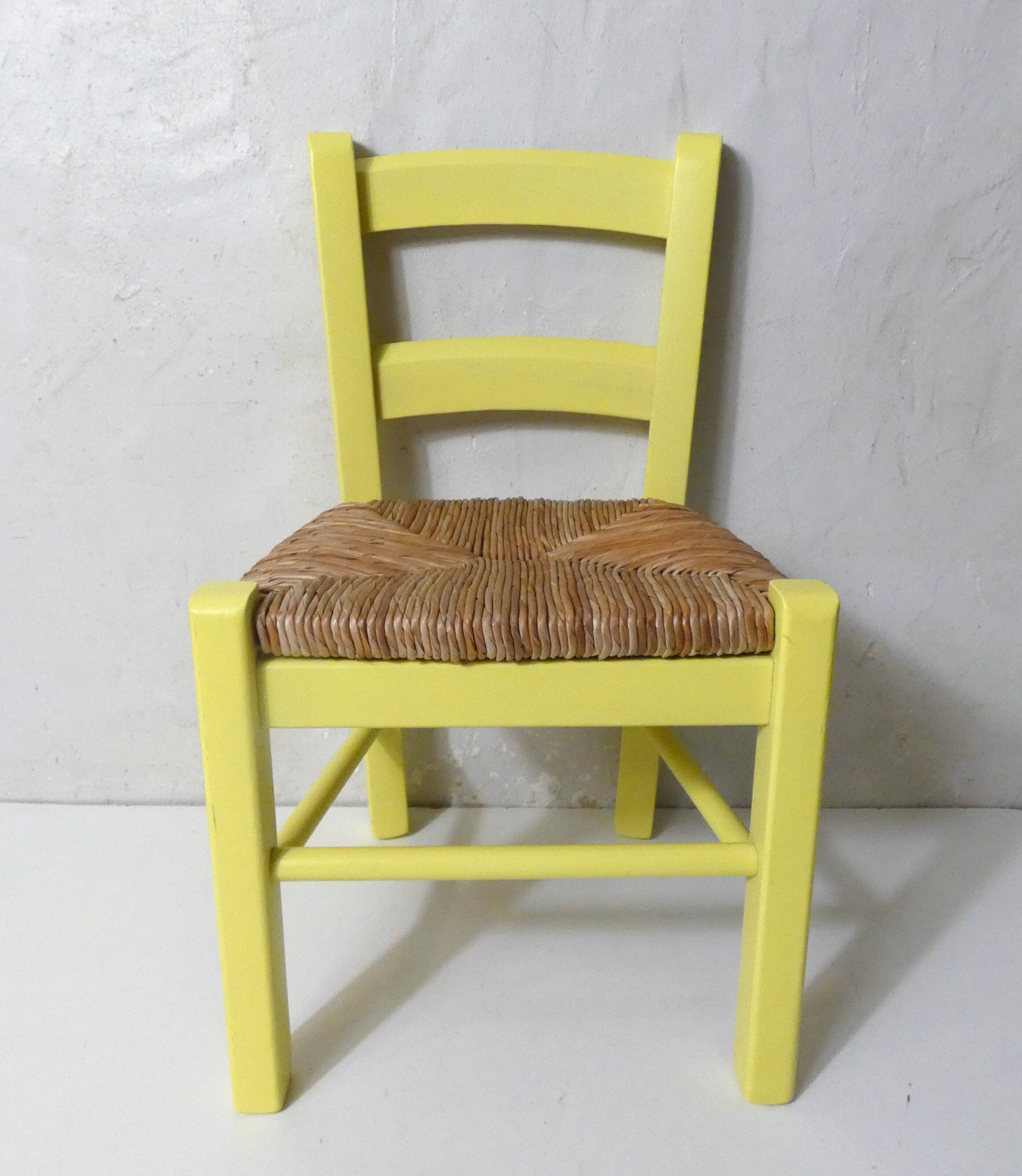 small yellow wooden children's chair