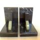 Pair of marble and onyx art deco bookends