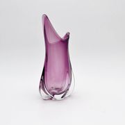 Vase sculptural organique Sommerso Murano couleur améthyste