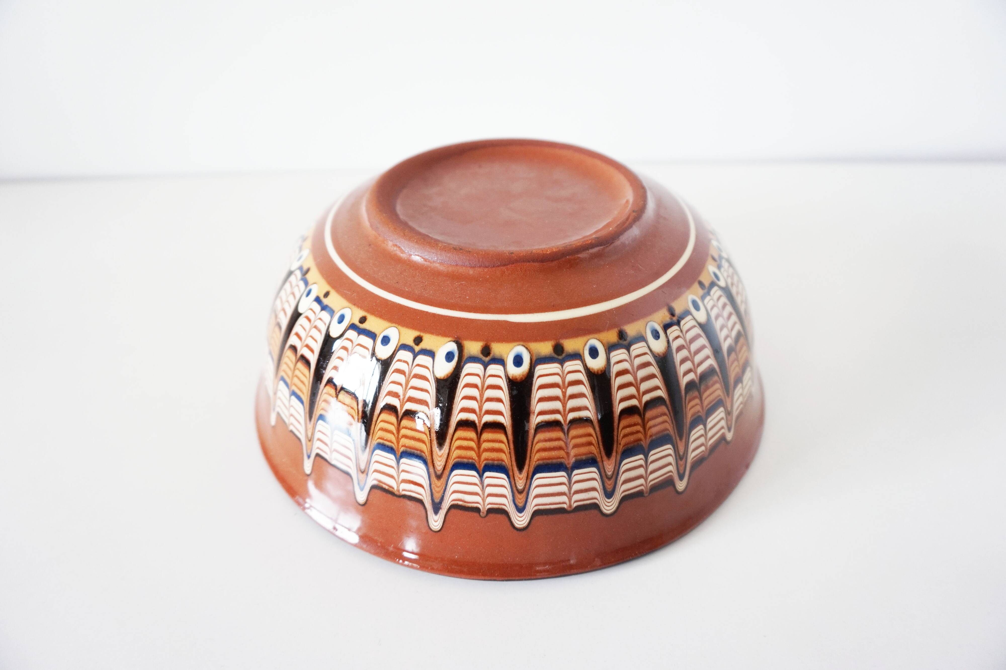 Terracotta salad bowl Bulgaria folk art