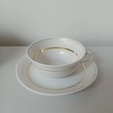 Set of 7 Limoges porcelain cups and saucers