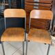 Pair of wooden and metal children's chairs