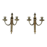 Pair of Louis XVI style bronze wall sconces