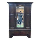 English oak wardrobe from the beginning of the 20th century - Dismantable into 3 parts