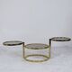 Mid century brass plated 3-tier swivel coffee table after Milo Baughman