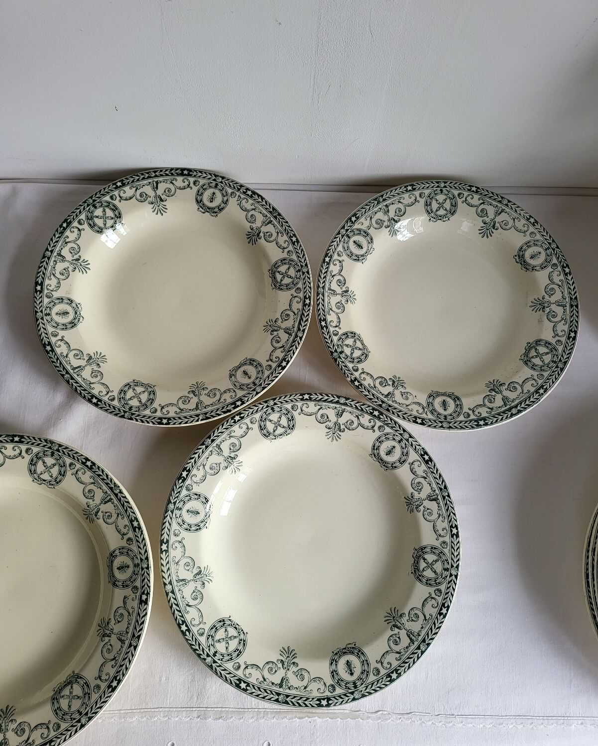 11 Deep Plates Ironstone Salins Cambacérès Decor